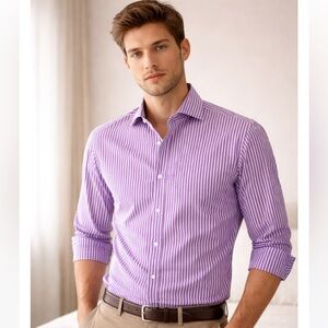 Thomas Pink-London Purple & Pink Vertical Stripe Dress Shirt